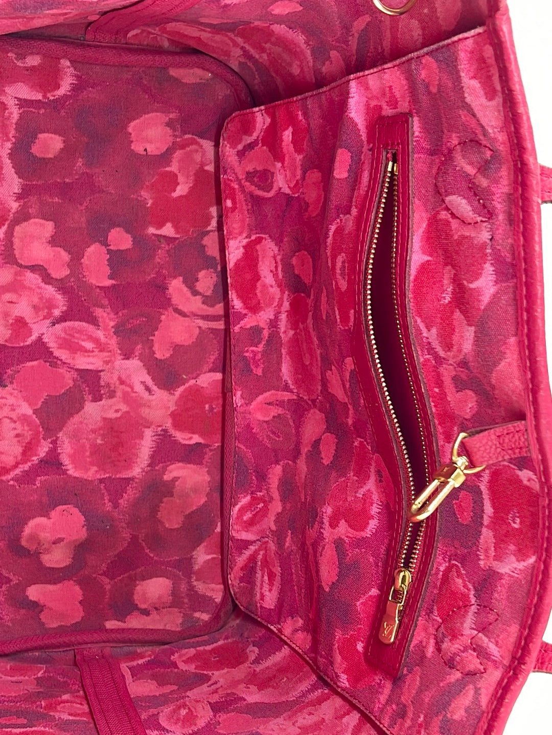Preloved Louis Vuitton Raspberry Monogram Ikat Flower Neverfull mm Tote Bag JG9C7XM 100623