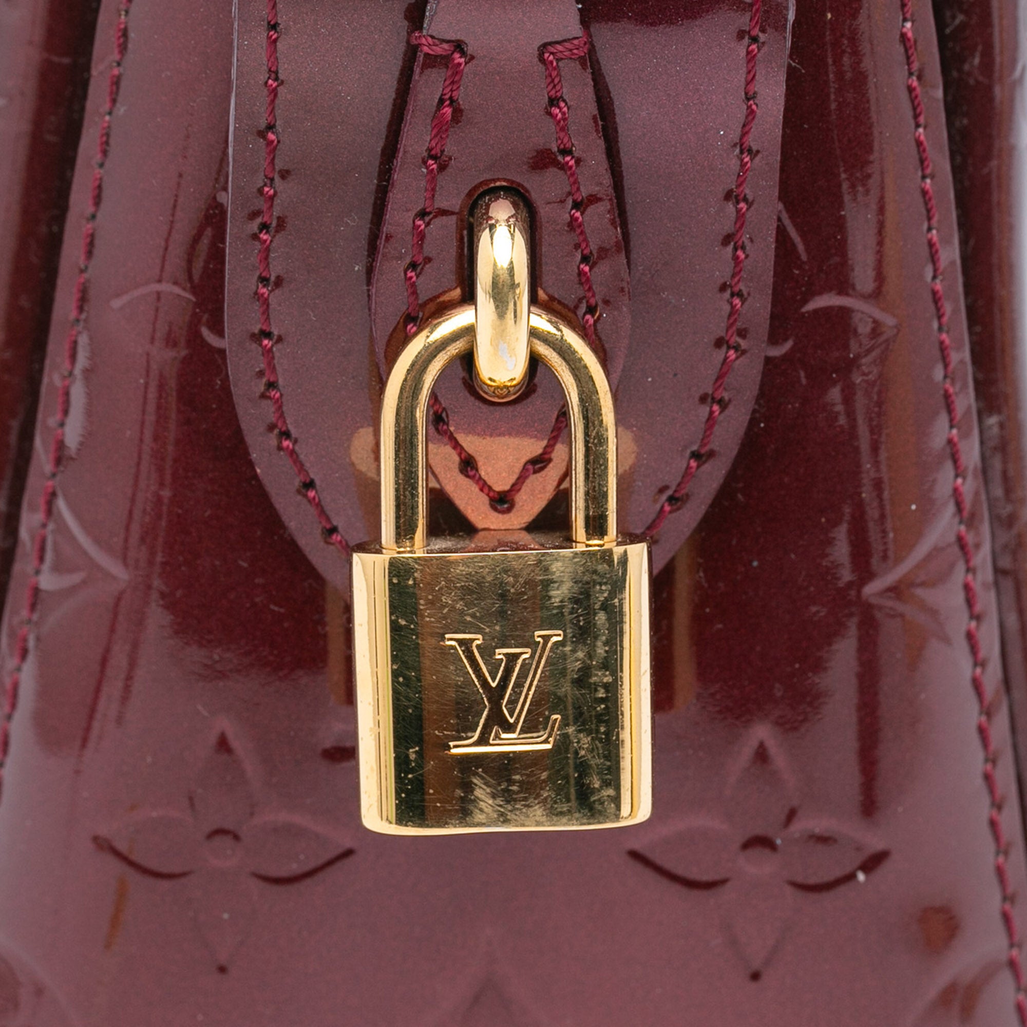 Louis Vuitton - Authenticated Melrose Handbag - Patent Leather Burgundy Plain For Woman, Very Good condition