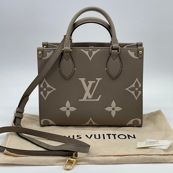 LOUIS VUITTON Onthego PM Khaki Cream Monogram Empreinte