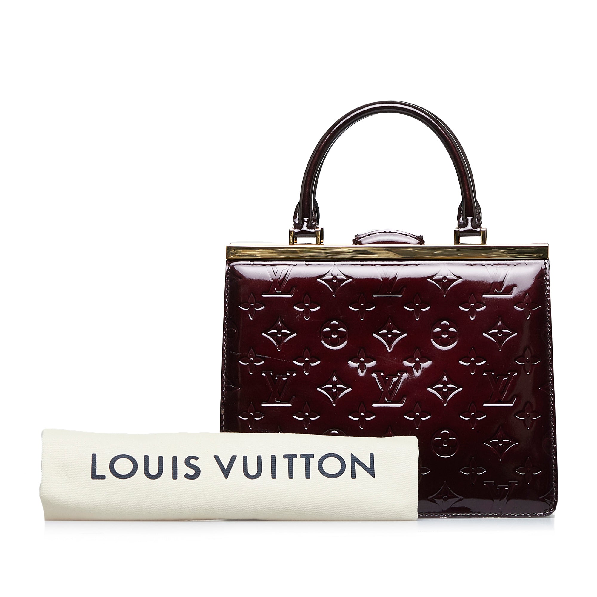 used Pre-owned Louis Vuitton Monogram Vernis Wilshire PM M93641 Women's Handbag Amarante (Good), Adult Unisex, Size: (HxWxD): 18cm x 30cm x 11cm /