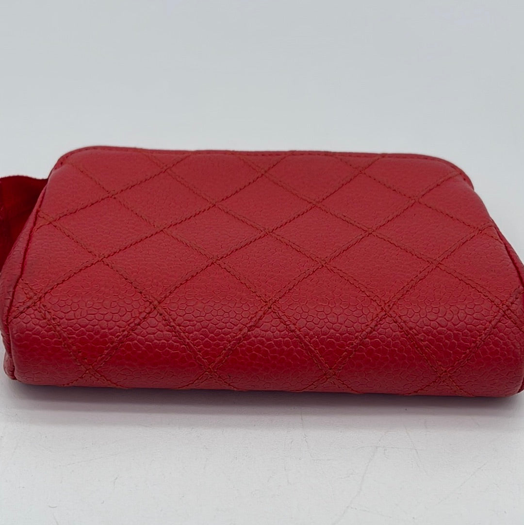 PRELOVED Vintage CHANEL Red Caviar Coin Case bdffb8a7 040224 H