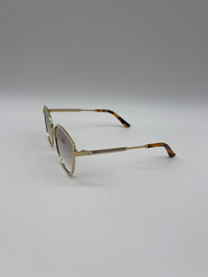 Like New Gucci Gold and Cream Sunglasses GG0589SK 083024 H