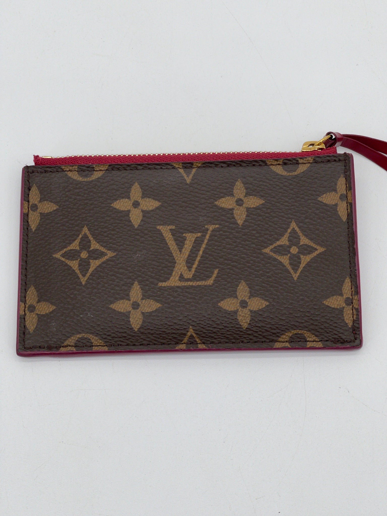 Pre Loved Louis Vuitton Monogram and Fuchsia Zippy Card Holder 3TBY9HC 061724 P