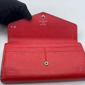 Louis Vuitton Red Epi Leather Sarah Wallet ○ Labellov ○ Buy and