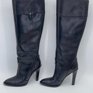 Preloved Louis Vuitton Black Leather Notting Hill Knee High Boots NQ0048 032224 P $750 OFF