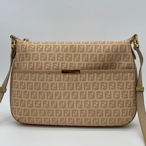 Vintage FENDI Zucchino Laminated Canvas Mini Crossbody Bag at