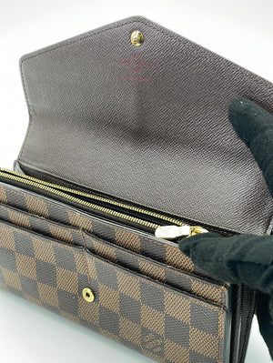 PRELOVED Louis Vuitton Damier Ebene Portefeuille Sarah Long Wallet Q72TWMB 040924 P