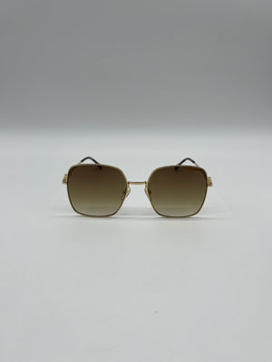 Like New Gucci Gold Square Sunglasses GG0879S 083024 H