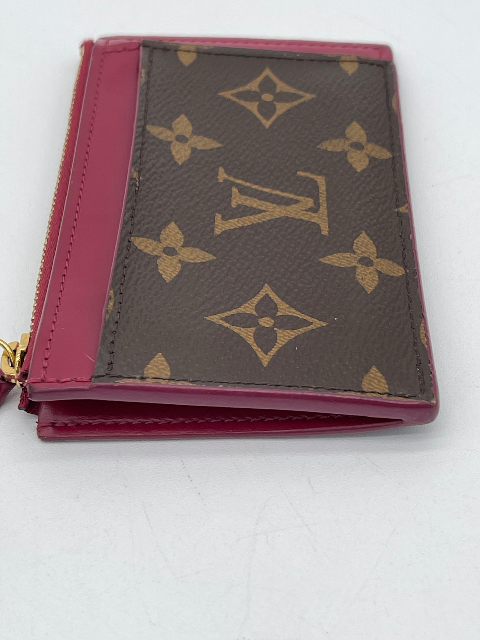 Pre Loved Louis Vuitton Monogram and Fuchsia Zippy Card Holder 3TBY9HC 061724 P