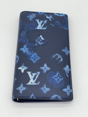 Preloved Louis Vuitton Blue Watercolor Brazza Wallet 2V9QM4V 092724 P