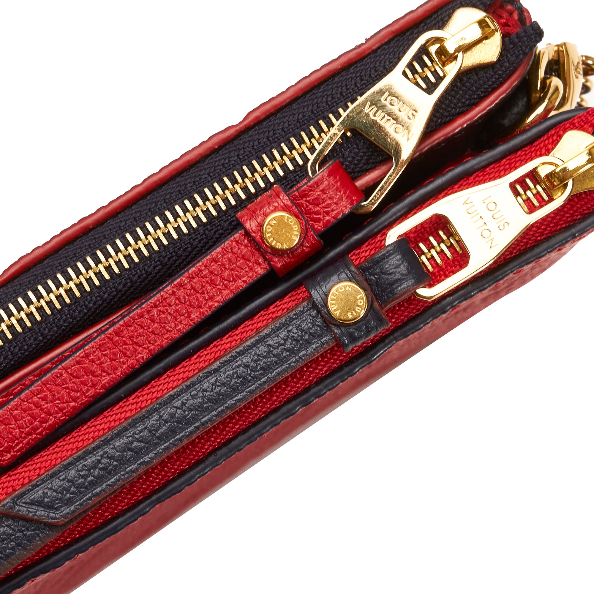 Louis Vuitton Navy x Red Empreinte Leather Double Zip Pochette Crossbody  861864