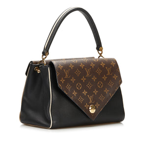 Double V leather handbag