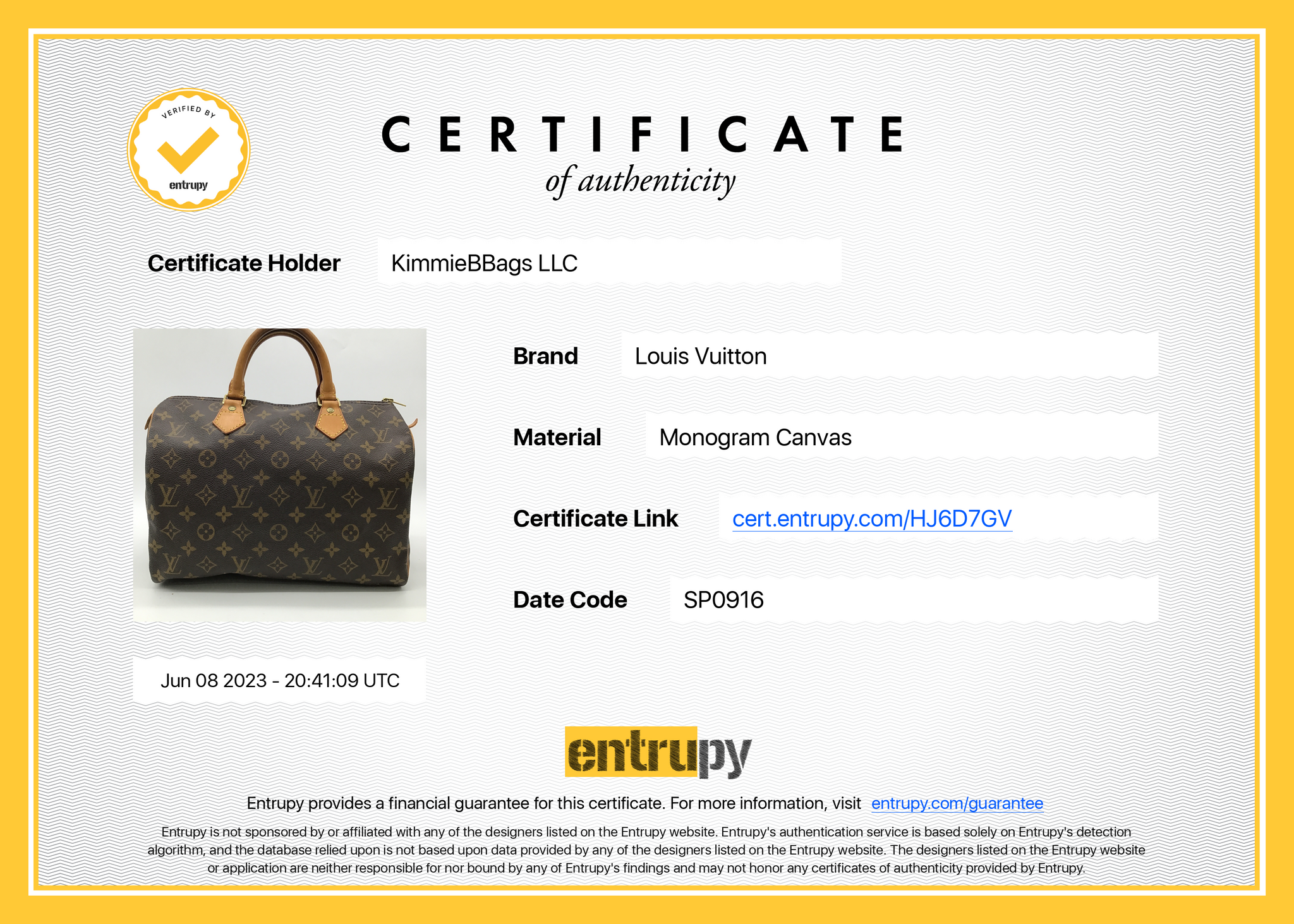 Prelove Louis Vuitton Monogram Speedy 30 Bag SP0916 062423