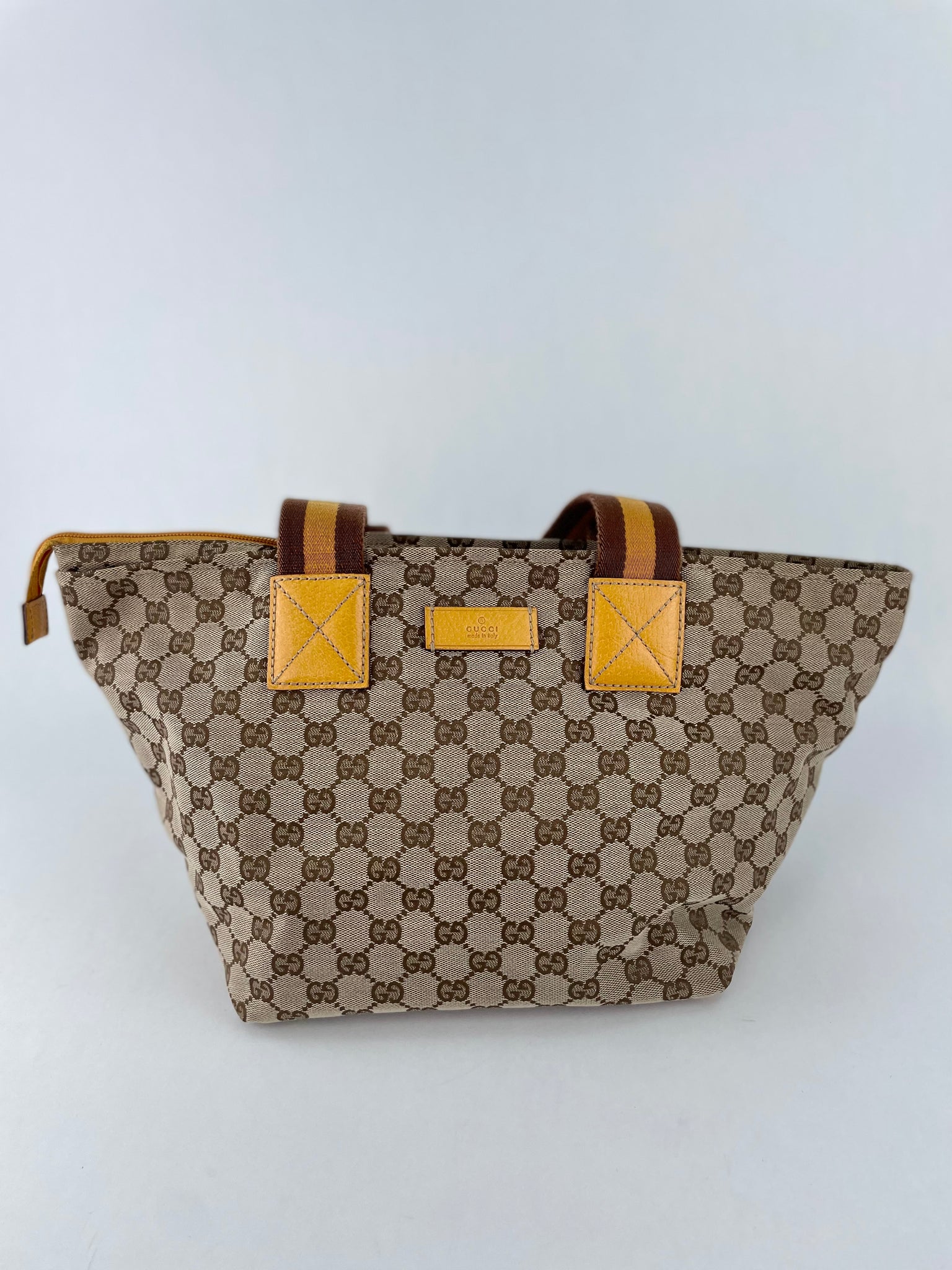 Vintage Gucci Tote Bag Sherry Line Brown