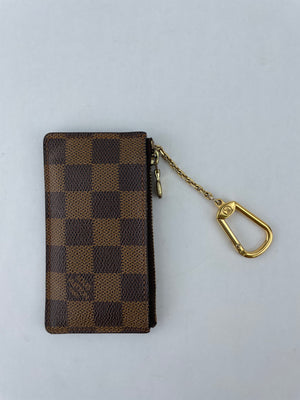 Louis Vuitton Damier Ebene Key Pouch Pochette Cles Keychain Card