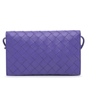 Y Preloved Bottega Veneta Purple Intrecciato Wallet On Strap K3XHDVQ 051424