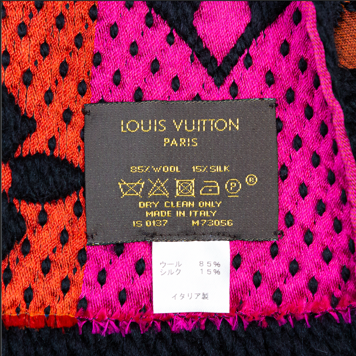 Preloved Louis Vuitton Logomania Rainbow Wool Scarf L24020665 061624B $500 OFF Live Show Sale