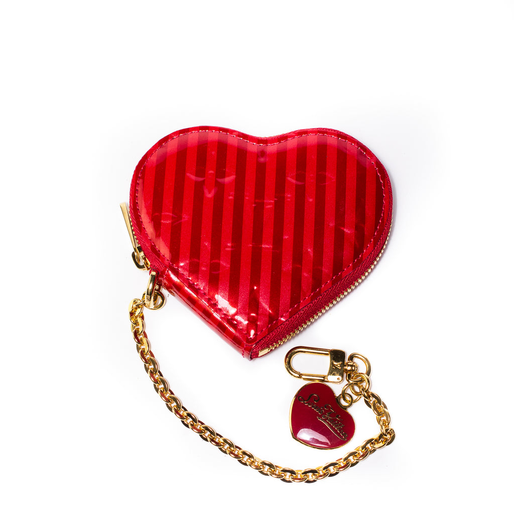 Preloved Louis Vuitton Red Vernis Heart Coin Case WBRTHD3 061624B