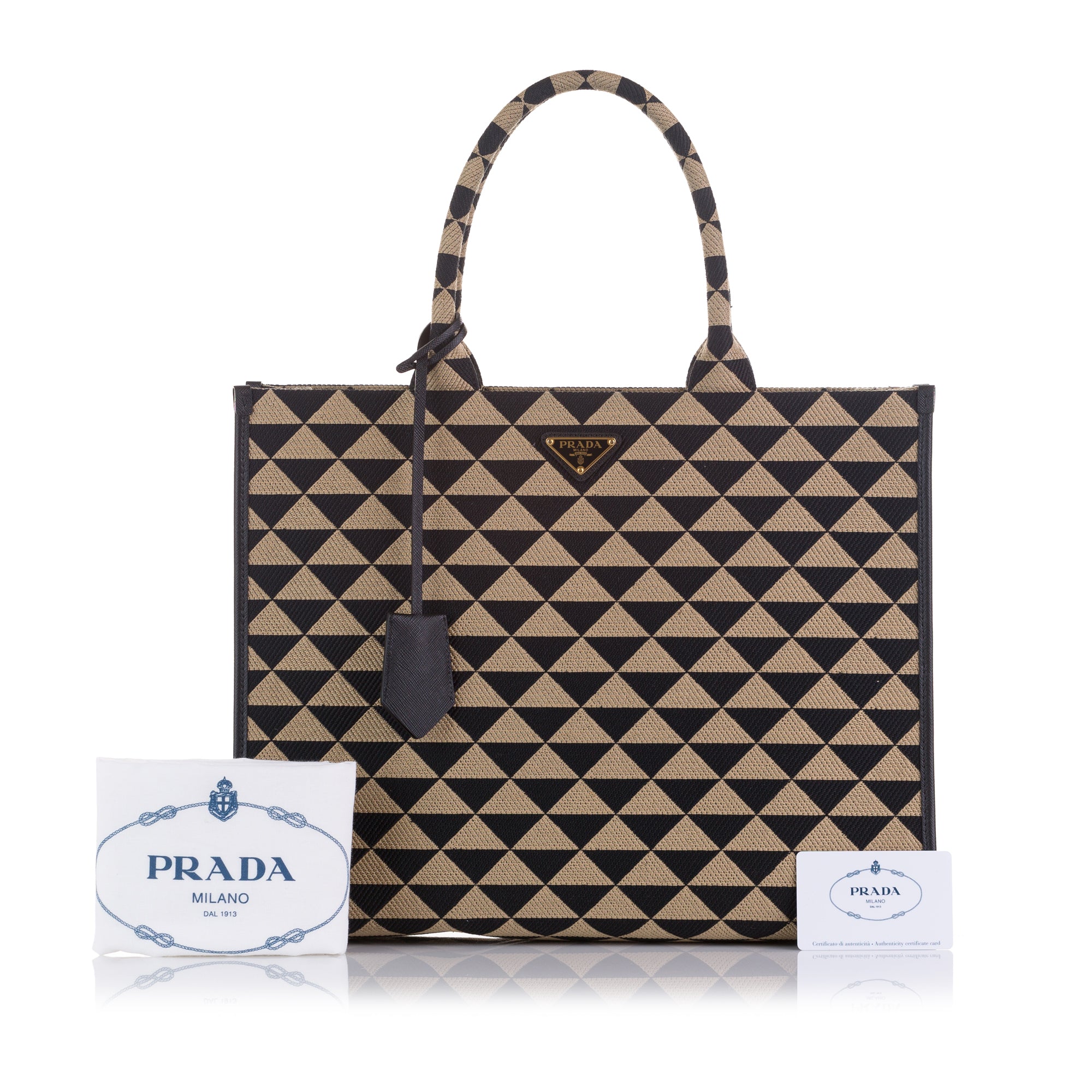 Prada Small Triangolo Symbole Tote - Brown Totes, Handbags