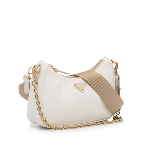 Prada White Saffiano Lux Crossbody Bag