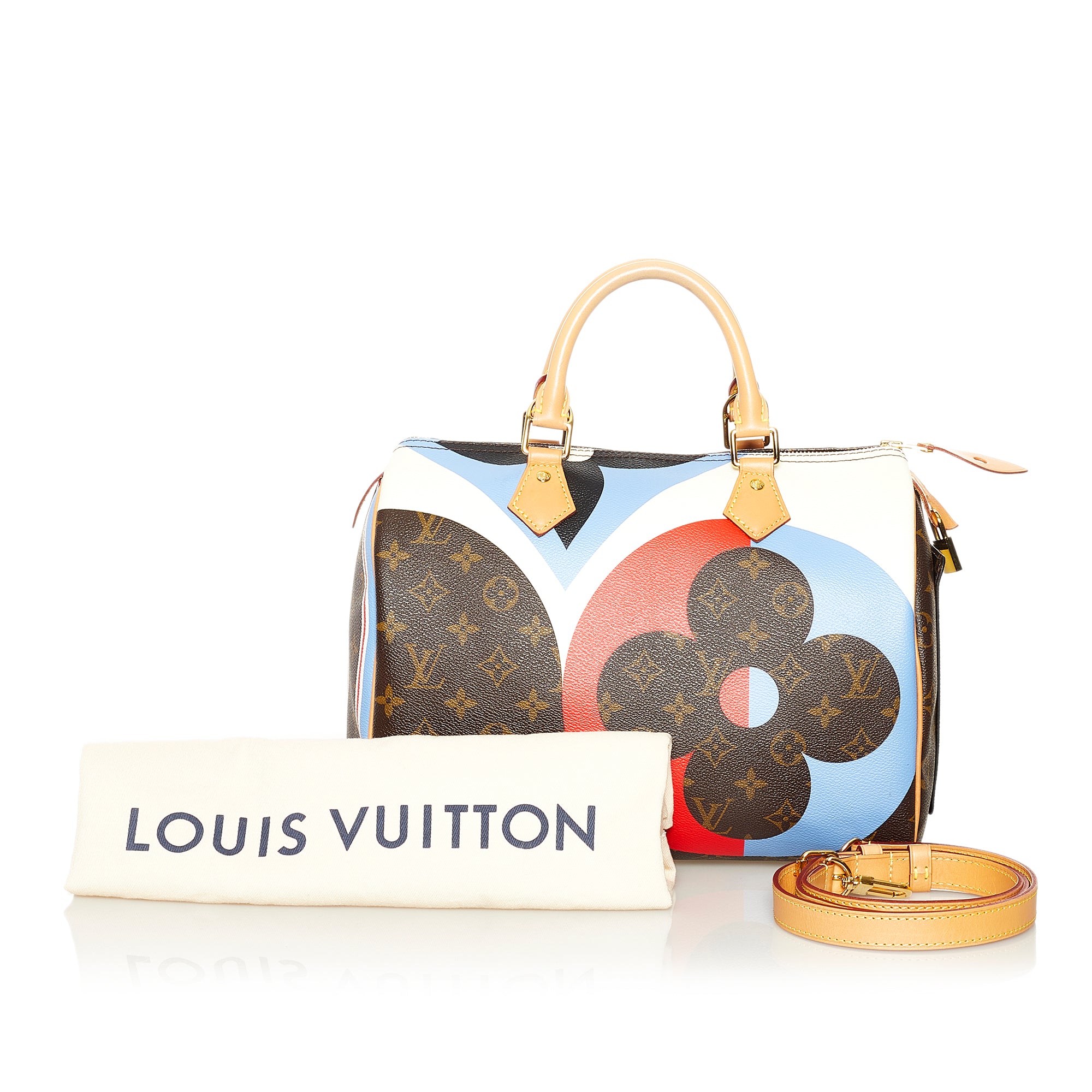 Louis Vuitton Monogram Canvas Patches Speedy Bandouliere 30