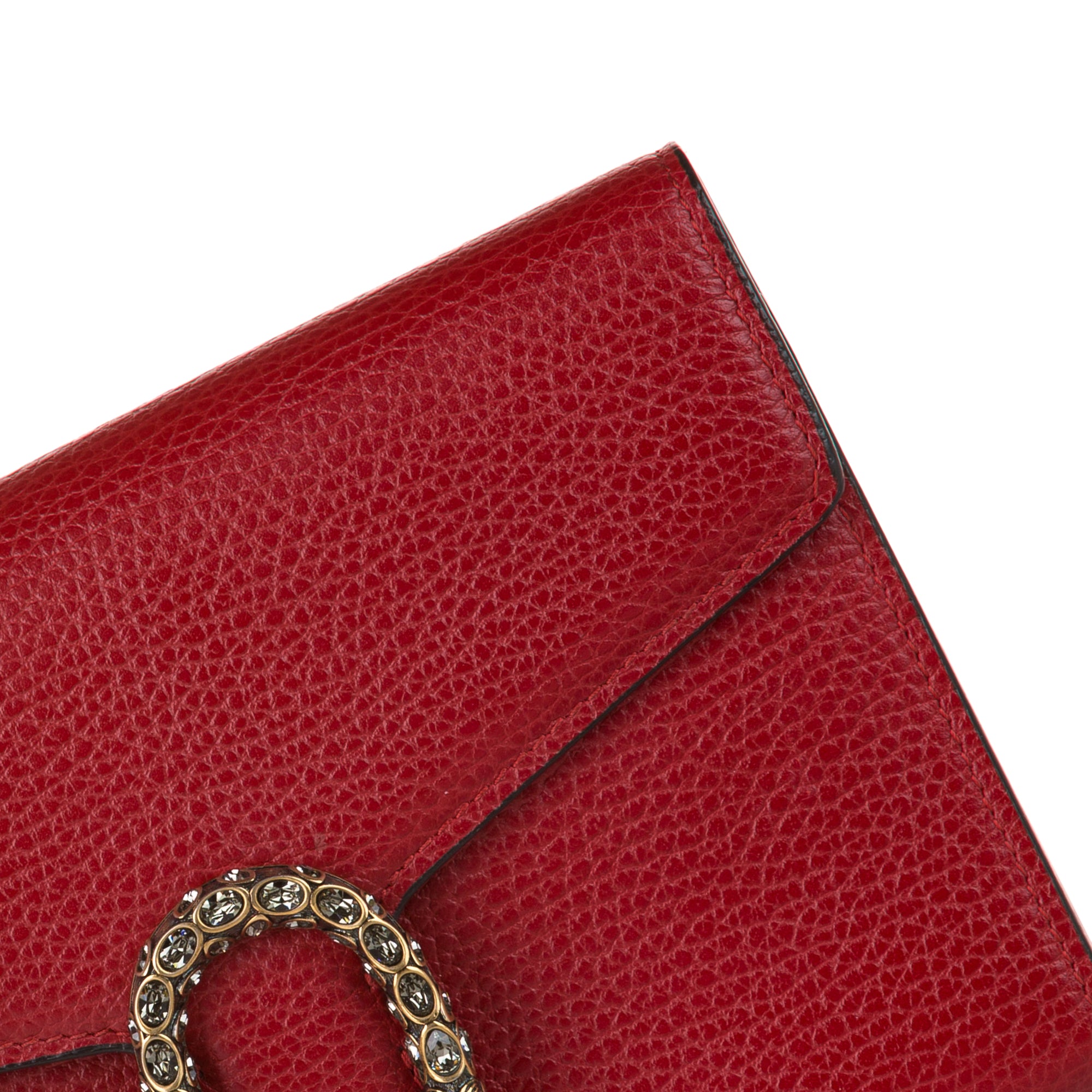 GUCCI Dionysus Mini Velvet GG Monogram Chain Wallet Red 401231
