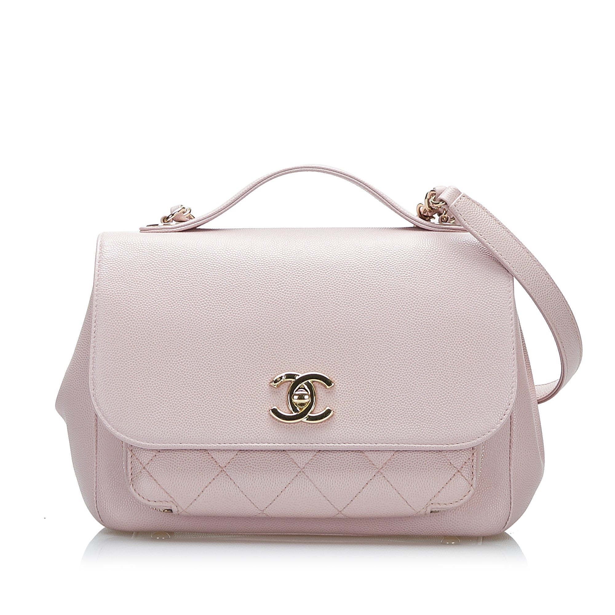 Chanel Small Business Affinity Flap Bag - Grey Handle Bags
