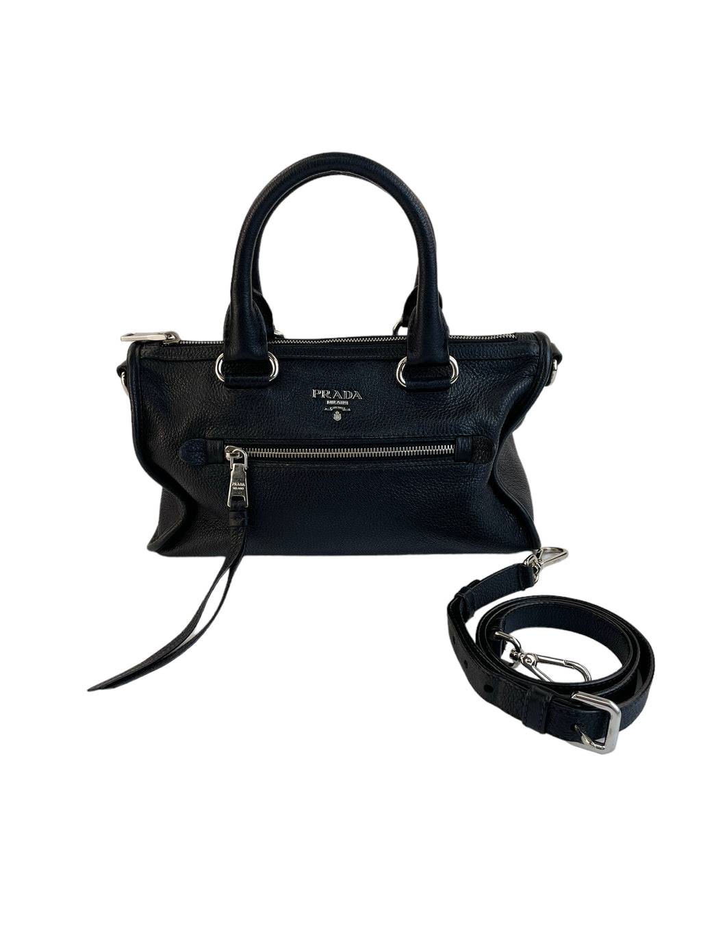Preloved Prada Blue Saffiano Leather Lux Camera Bag 42 092623