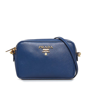 Prada Saffiano Lux Mini Crossbody Bag - Blue Mini Bags, Handbags