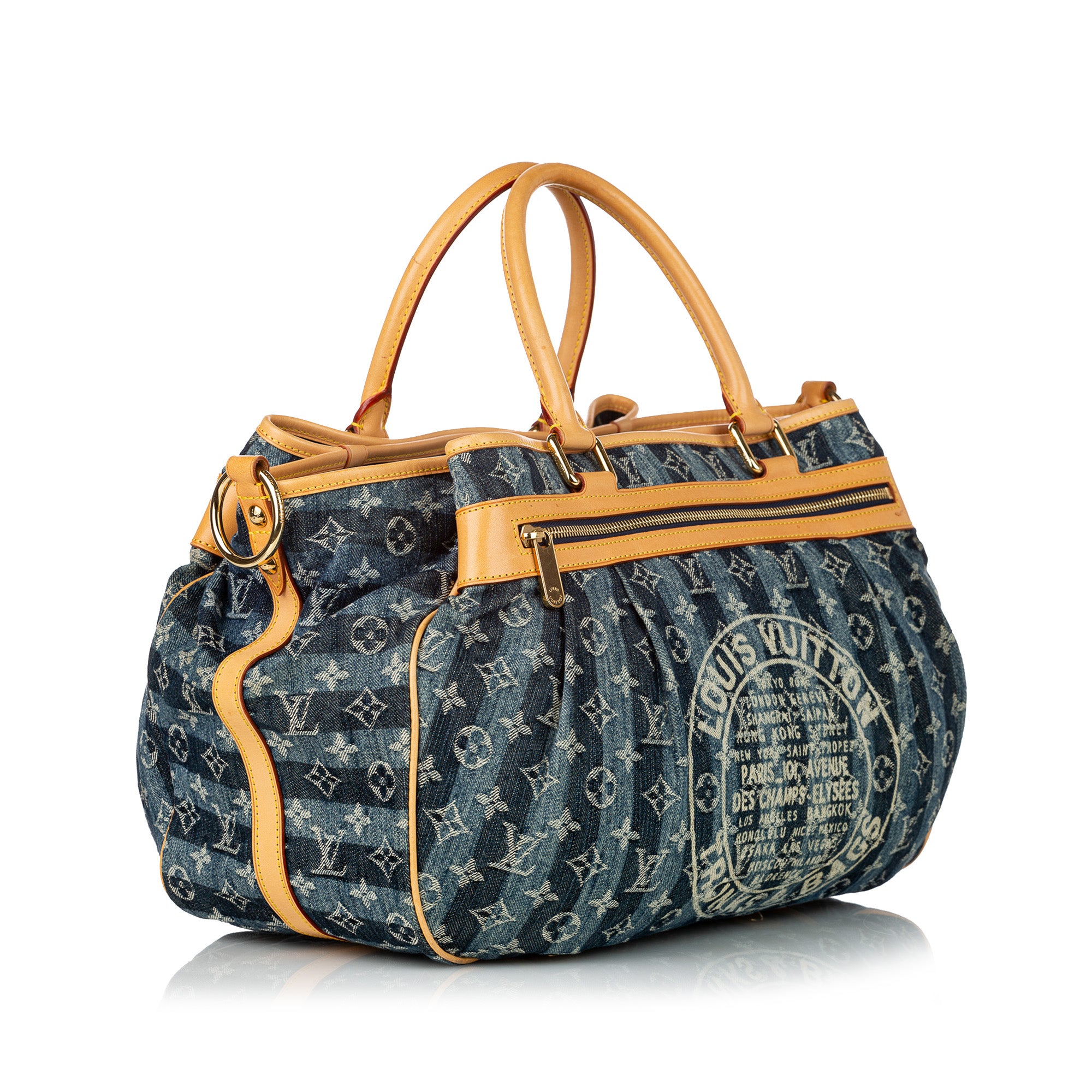 Louis Vuitton Vintage Striped Monogram Denim Porte Epaule Raye GM - Blue  Shoulder Bags, Handbags - LOU770763