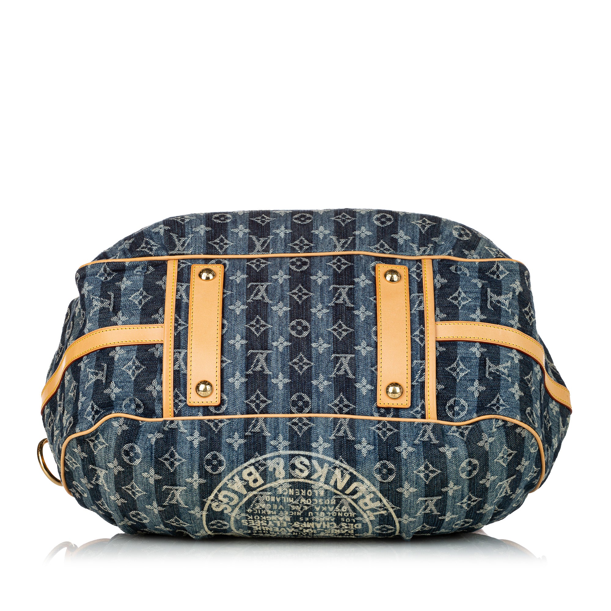 Louis Vuitton Denim Porte Epaule Raye GM - Blue Totes, Handbags