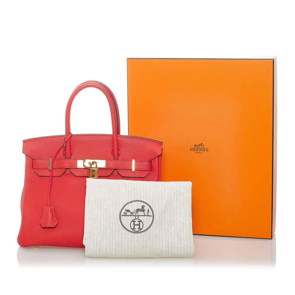 Hermes Taurillon Clemence Evelyne III GM Rouge Tomate Red - A