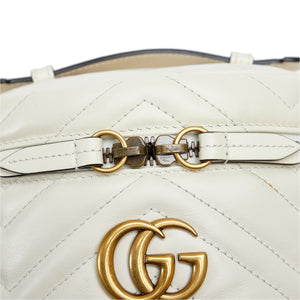 Preloved Gucci Cream GG Marmont Leather Round Backpack 5985942149 100824 Y