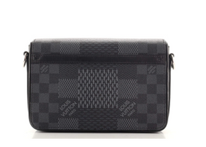 Pre-Owned LOUIS VUITTON Louis Vuitton Messenger MM Shoulder Bag N41458 Damier  Graphite Canvas Leather Gray Black (Good) 