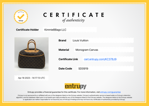Louis Vuitton Deauville Hand Bag w/ Entrupy COA *Pre-Owned* Free Shipping