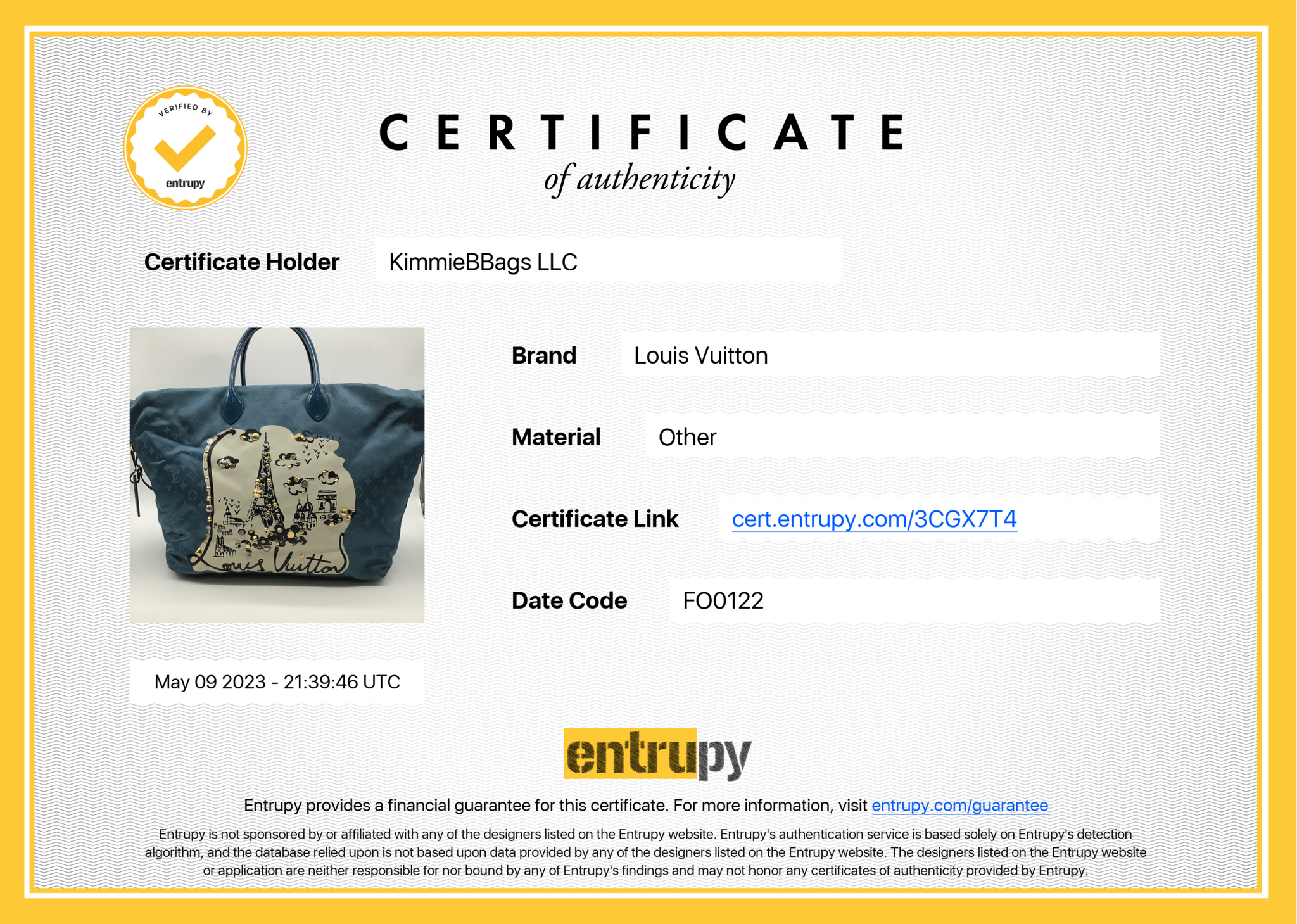 Louis Vuitton Babylone Shoulder Bag w/ Entrupy Certificate for Sale