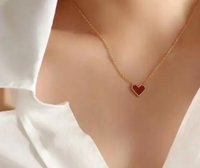 Gold Plated 18K Red Love Heart Necklace - DEAL OF THE NIGHT - LIVE SHOW 072923