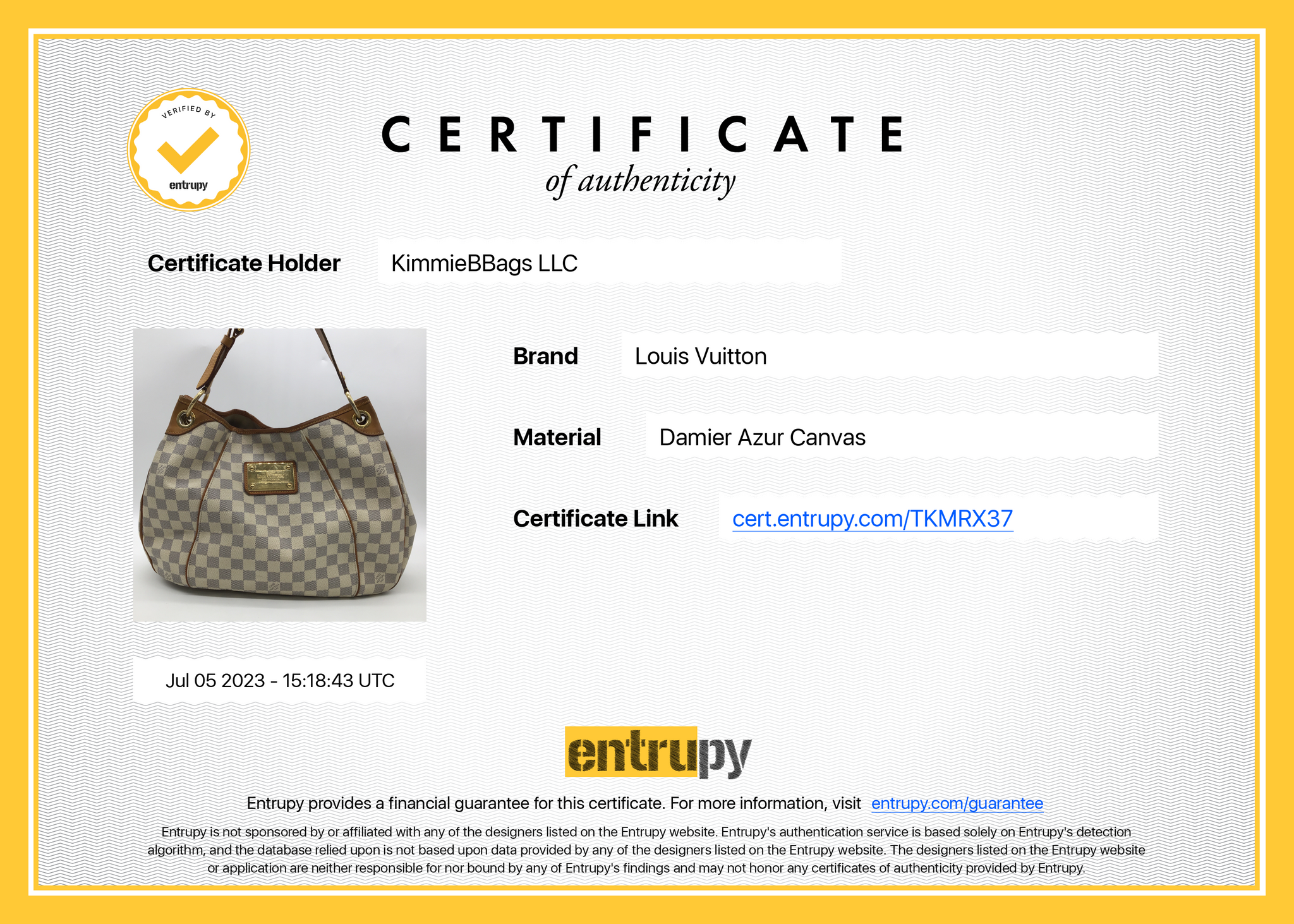 PRELOVED Louis Vuitton Galleria PM Damier Azur Bag MI1191 020723 –  KimmieBBags LLC