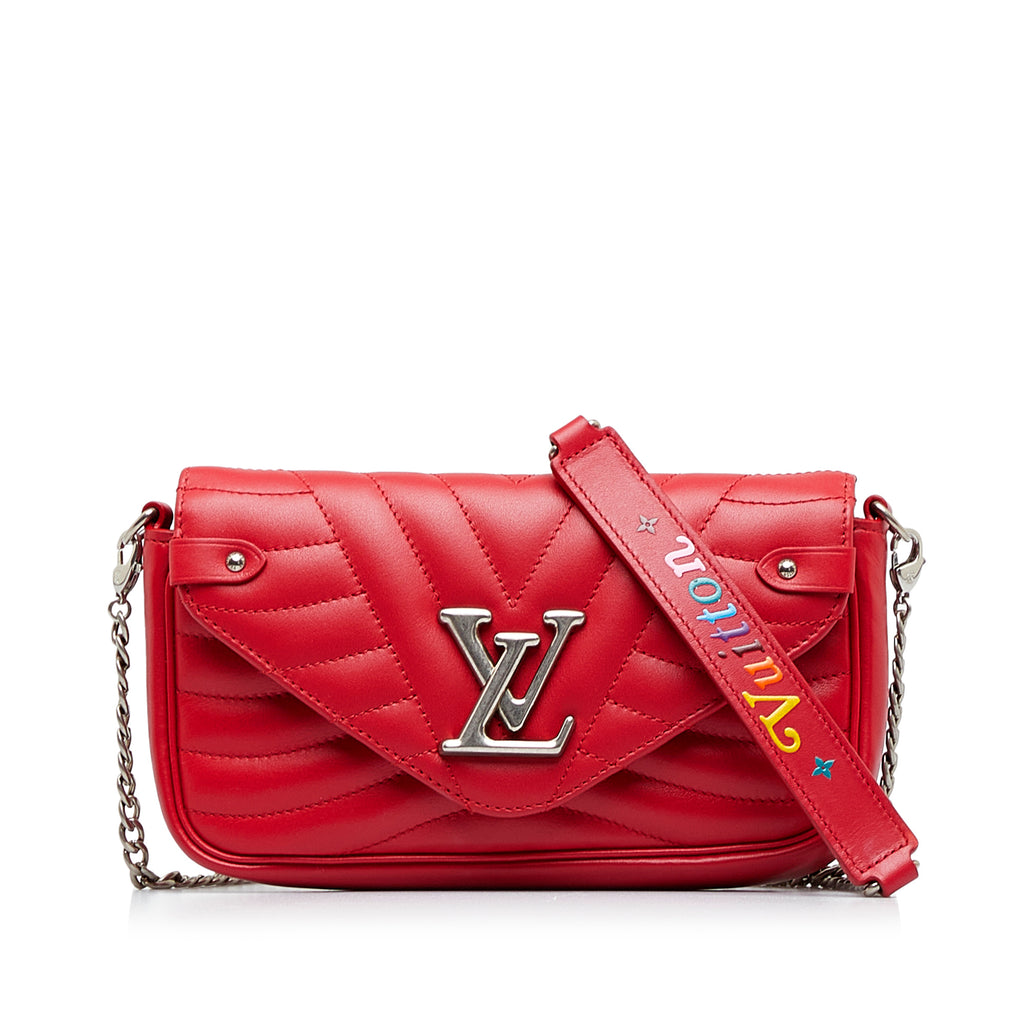 Preloved Louis Vuitton Red Quilted Leather New Wave Chain Pochette TJ5108 092024 Y