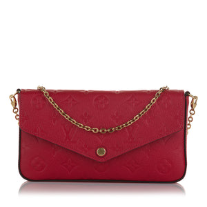 Louis Vuitton Felicie Pochette Monogram Empreinte Leather Red