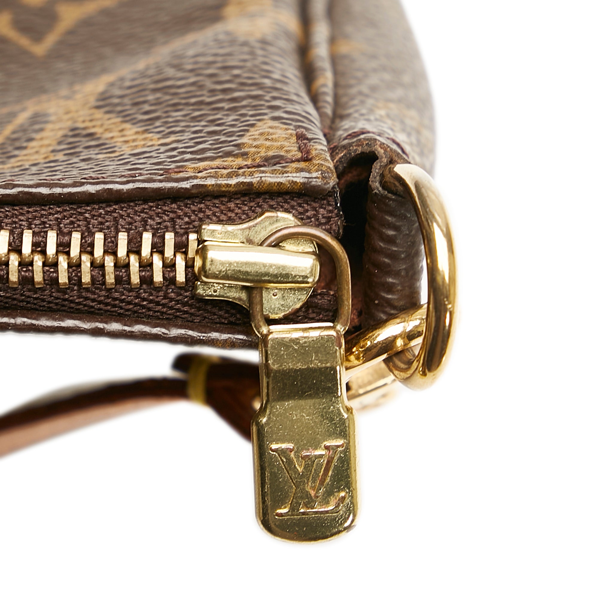 Used Brown Louis Vuitton Authentic Vintage Monogram Pochette Accessories  Handbag Houston,TX