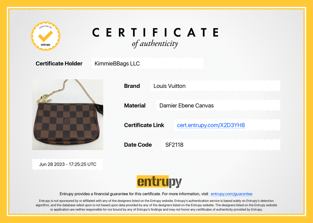 062823 SNEAK PEAK 7 PRELOVED Louis Vuitton Mini Pochette Accessoires Damier Ebene Bag SF2118 062823 $130 OFF