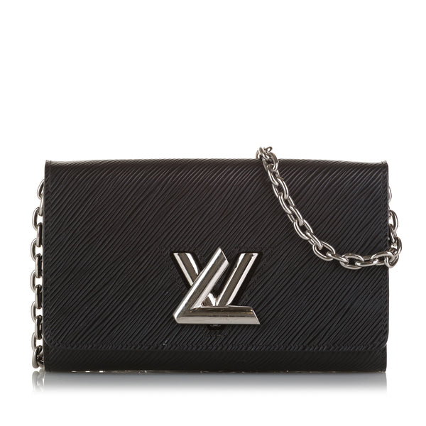 Louis Vuitton White/Black Graphic Print Leather Twist Wallet on Chain Bag -  Yoogi's Closet