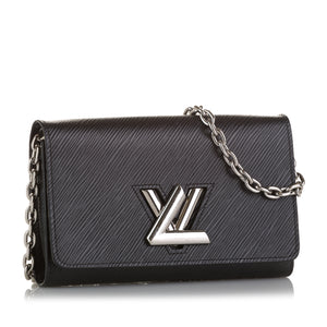 Louis Vuitton Epi Chain Compact Wallet Purse Black M63518