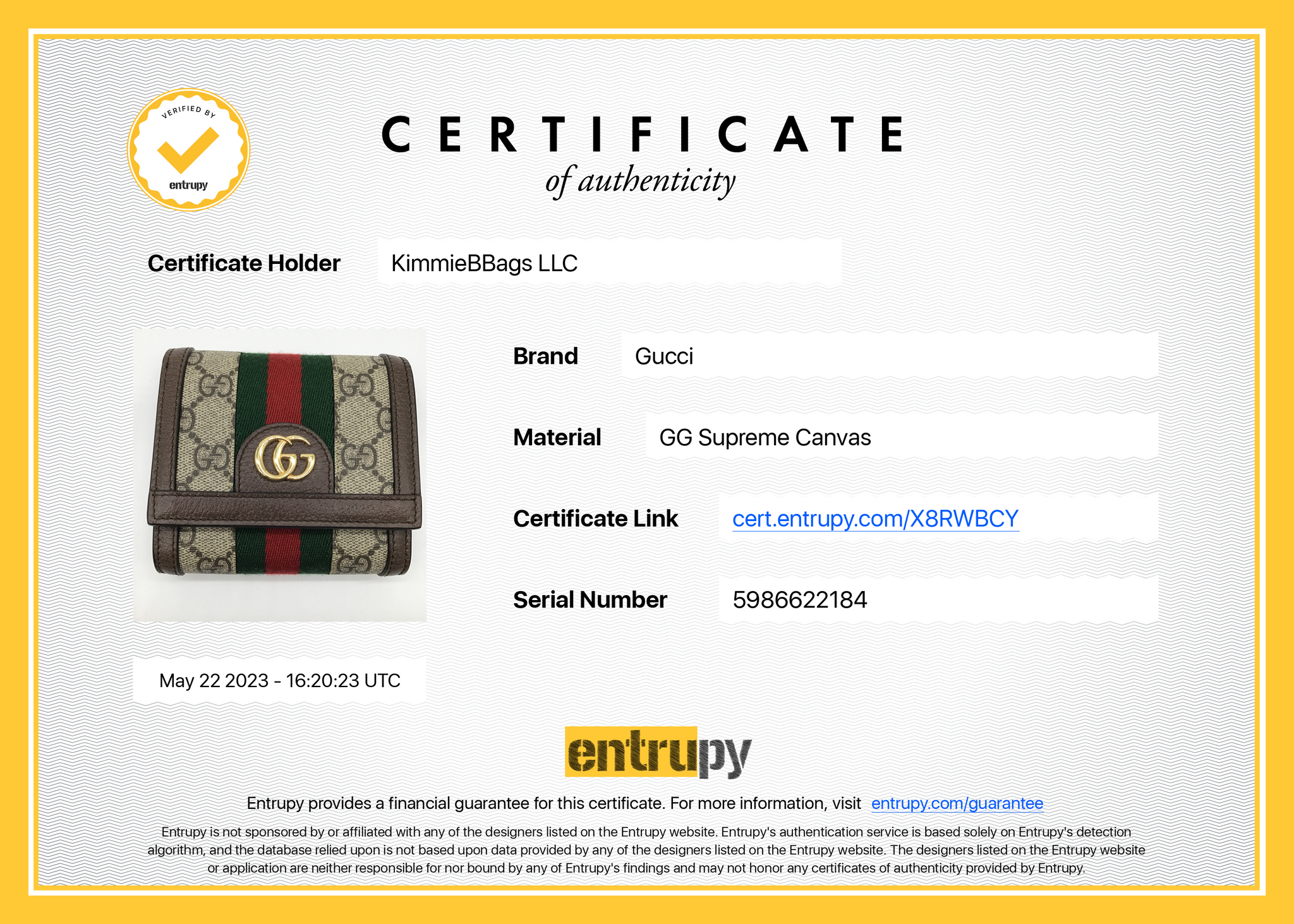 GUCCI Ophidia GG Supreme Monogram Web Passport Case Wallet Beige 59891