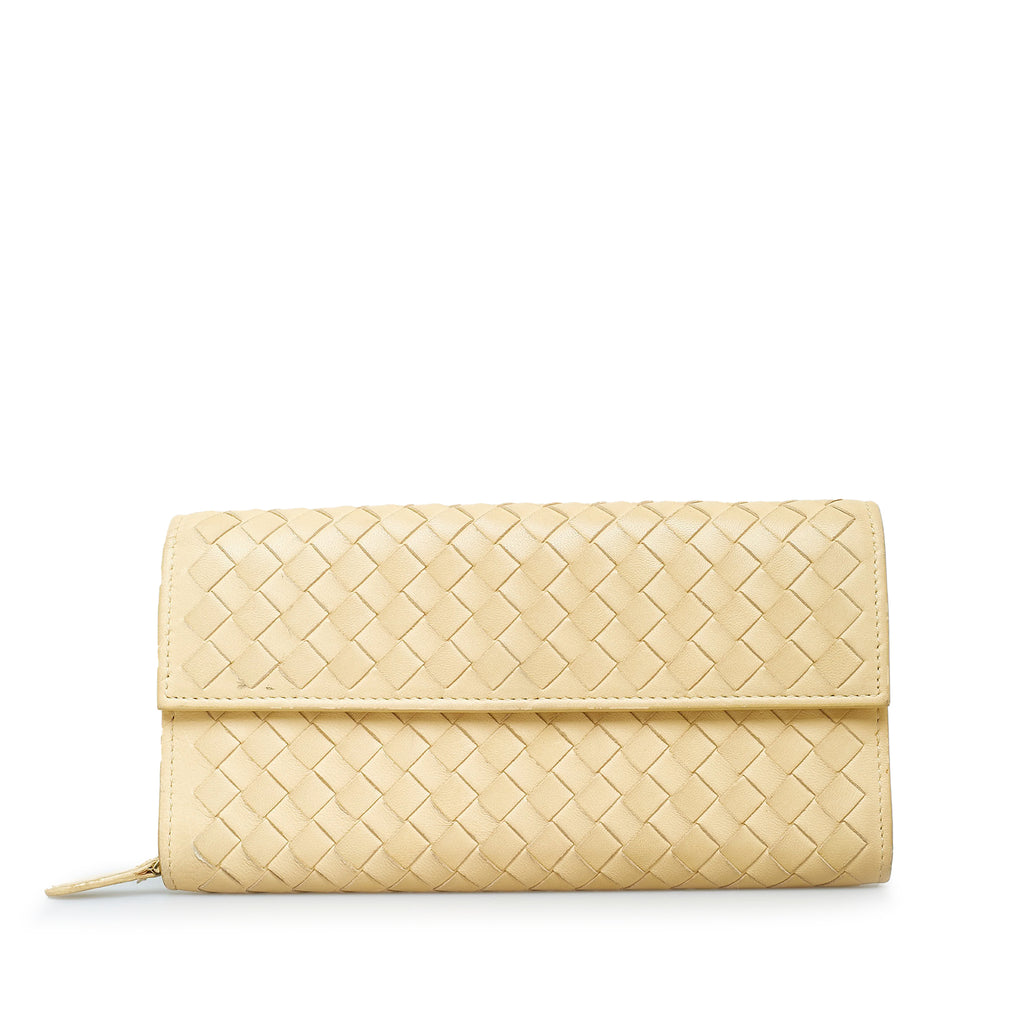 Y Preloved Bottega Veneta Beige Intrecciato Long Wallet CHW4G72 051424