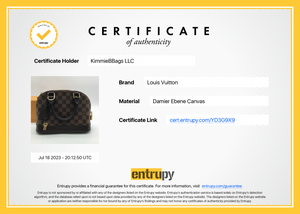 Preloved Louis Vuitton Alma BB Damier Ebene Handbag with Crossbody Str –  KimmieBBags LLC