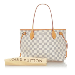 Louis Vuitton, Neverfull MM With Cream Interior White Damier Azur Canva