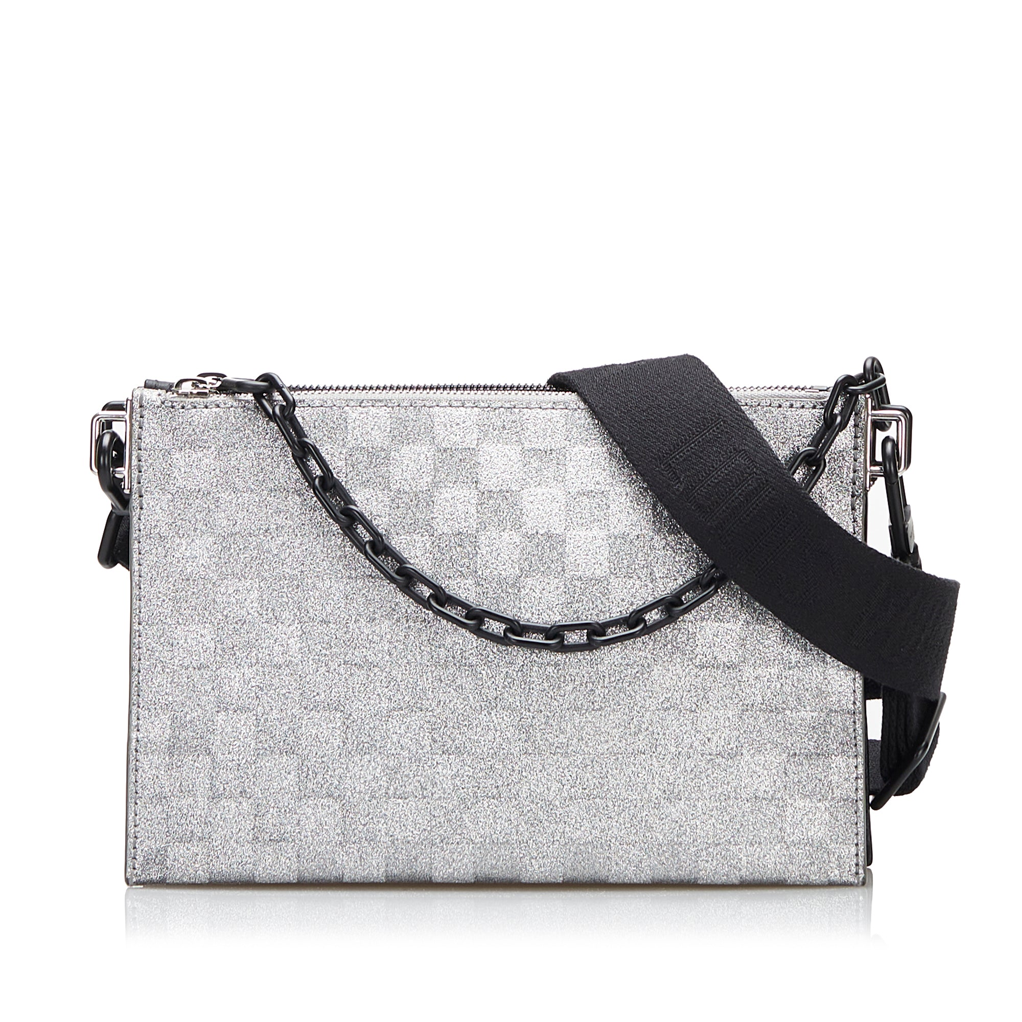 Louis Vuitton Silver Damier Glitter and Black Monogram Taurillon Sac In The  Loop For Sale at 1stDibs