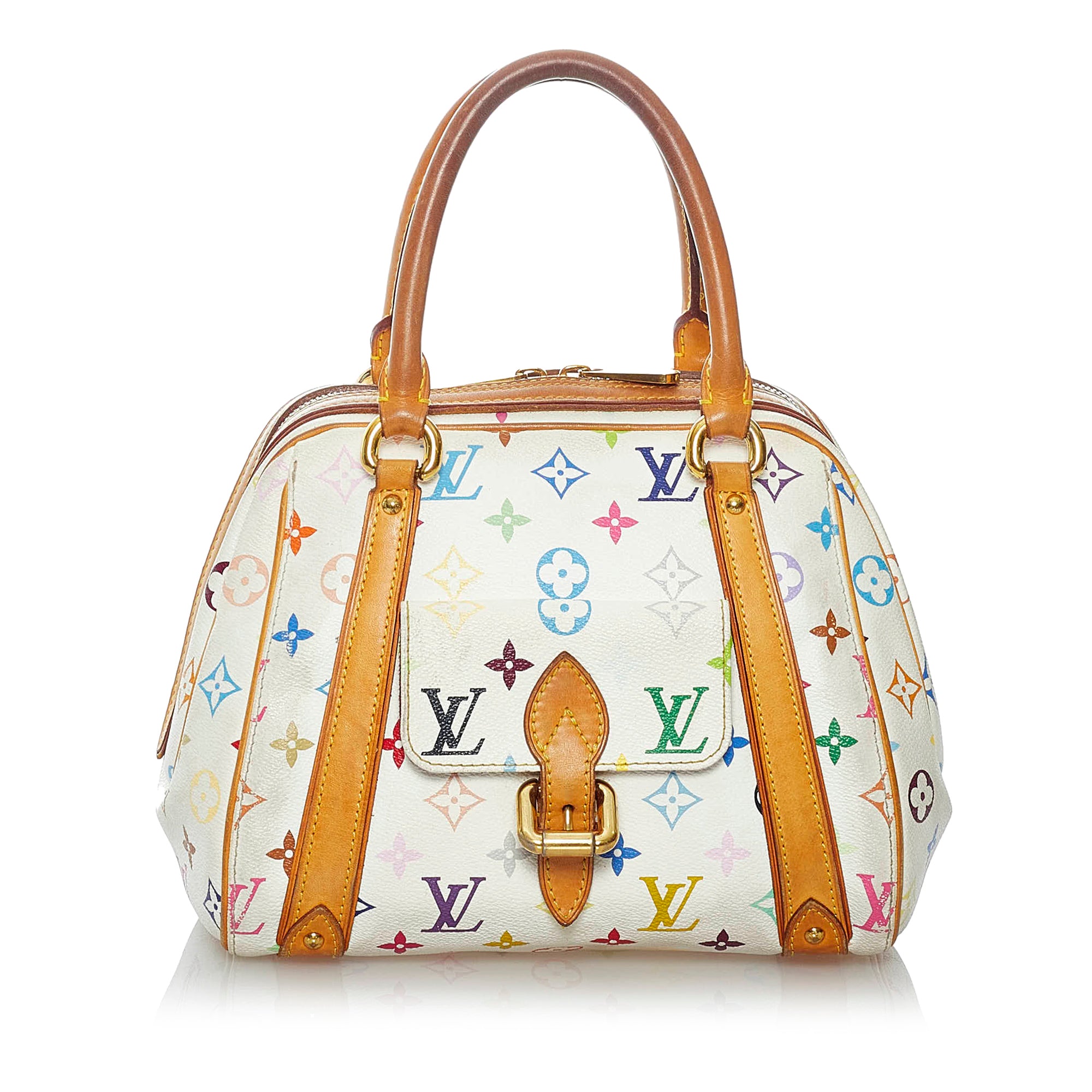 Louis Vuitton Cherrywood Handbag Vernis With Monogram Canvas Bb